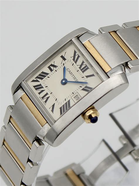 cartier tank blue|two tone cartier tank watch.